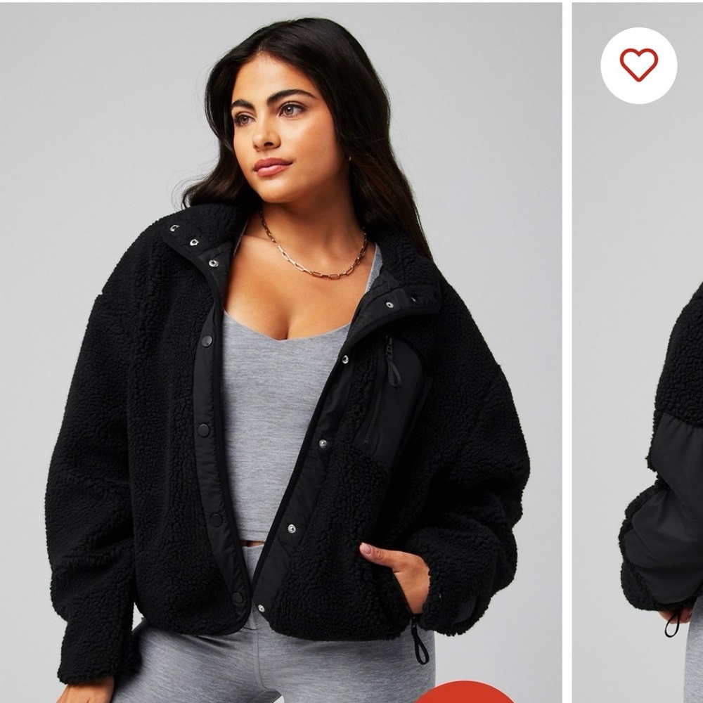 Fabletics Black Teddy Jacket NWT - image 1